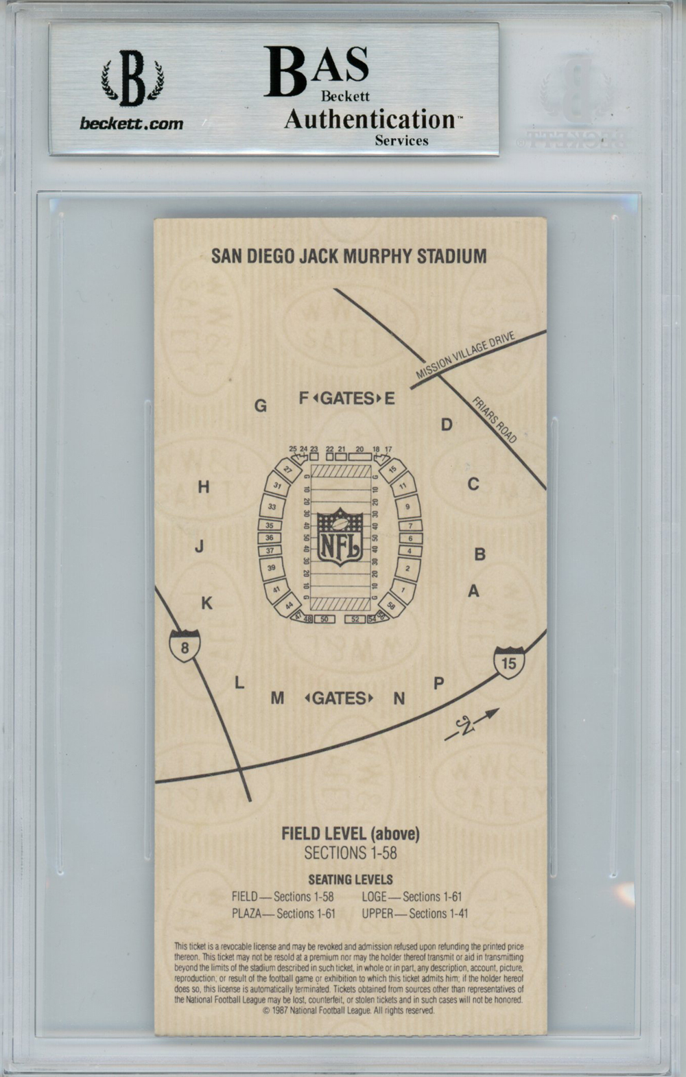 Doug Williams Autographed Super Bowl XXII Ticket SB MVP Beckett Slab