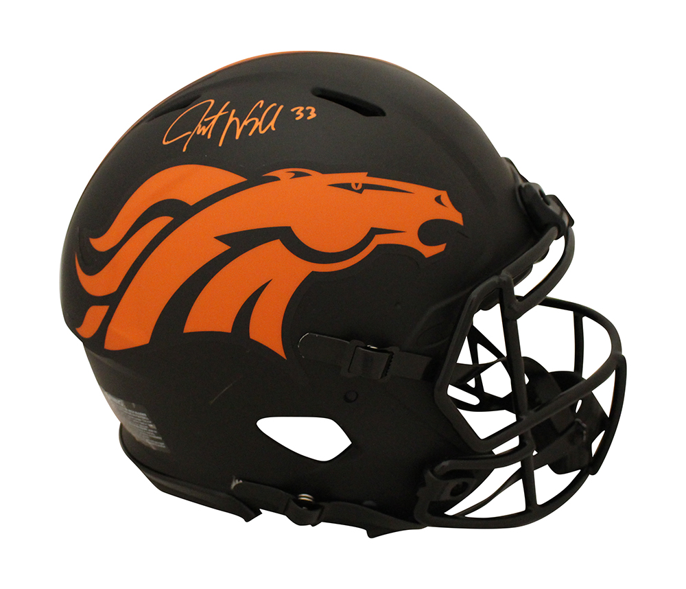 Javonte Williams Autographed Denver Broncos Authentic Eclipse Helmet BAS 32102