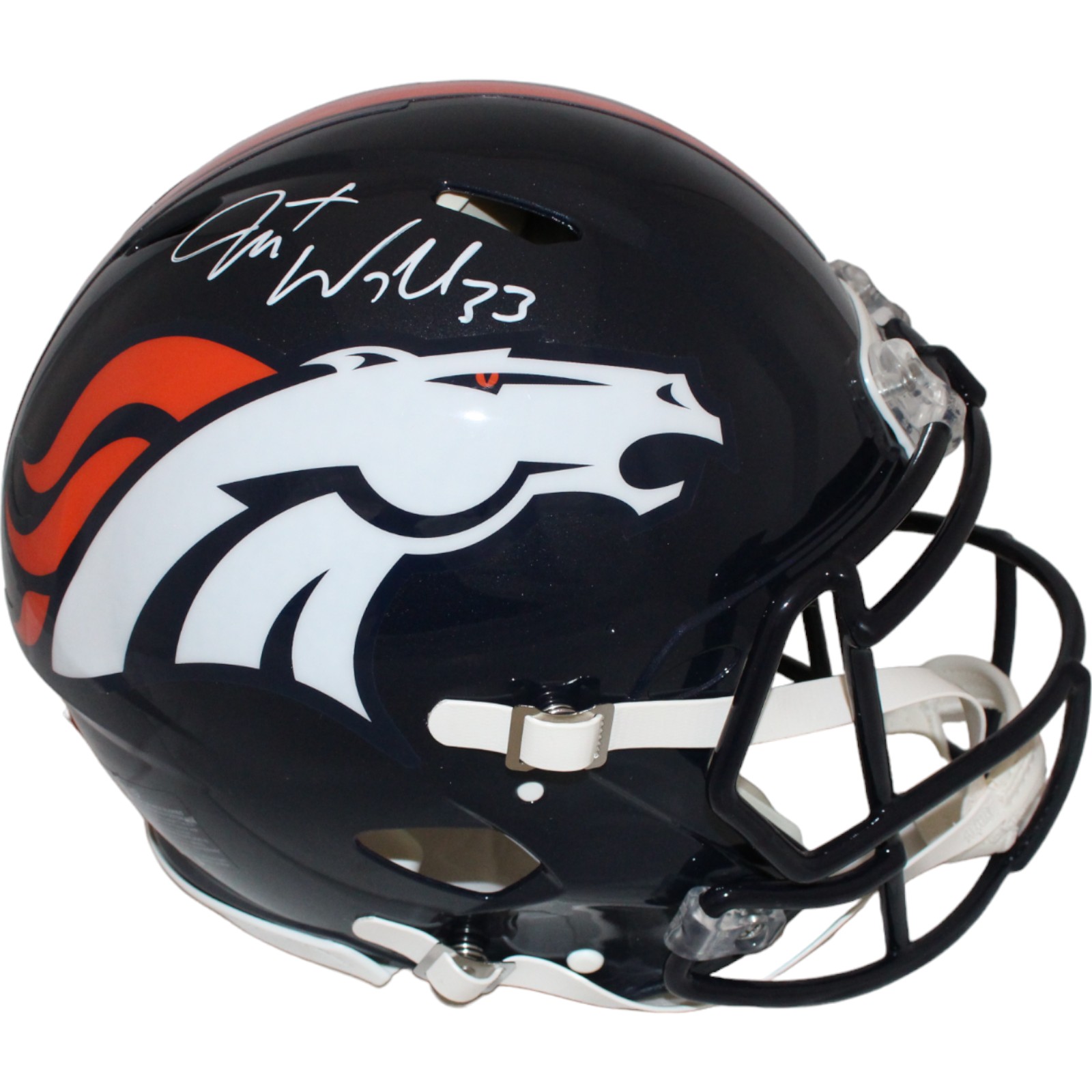 Javonte Williams Signed Denver Broncos Authentic Helmet Beckett