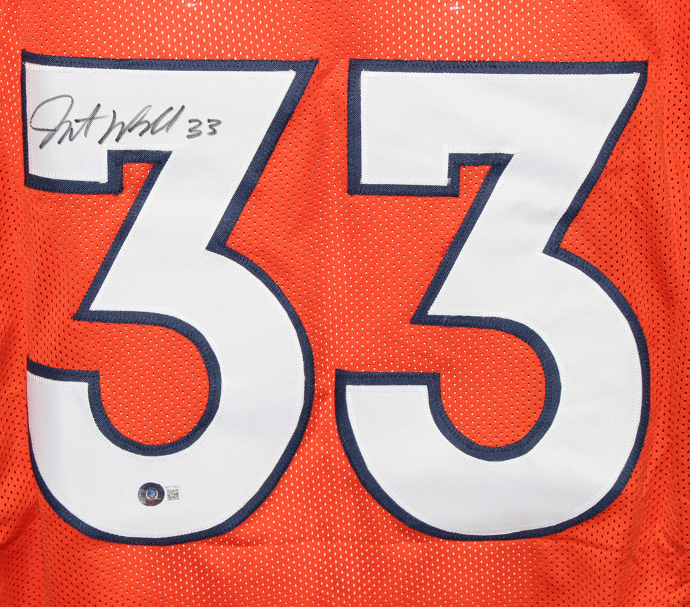 Javonte Williams Autographed/Signed Pro Style Orange XL Jersey BAS 32104