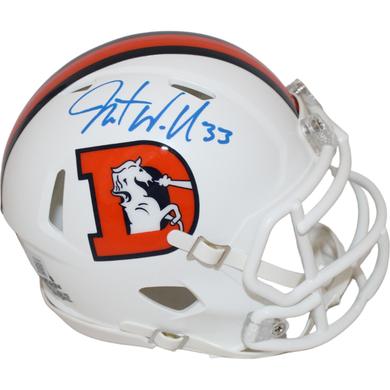 Javonte Williams Signed Denver Broncos 23 Alternate Mini Helmet Beckett