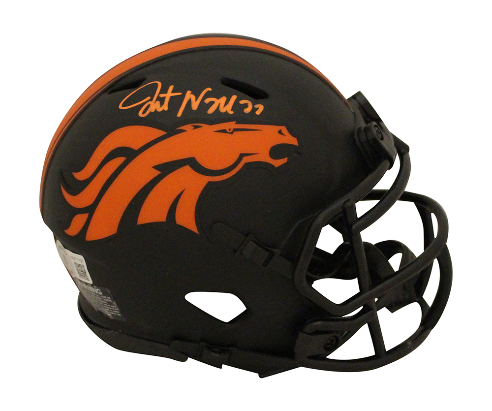 Javonte Williams Signed Denver Broncos Eclipse Speed Mini Helmet BAS 32099