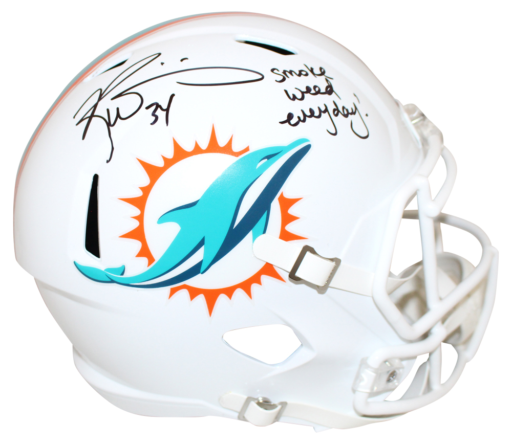 Ricky Williams Autographed Miami Dolphins Speed Replica Helmet Smoke JSA 27597