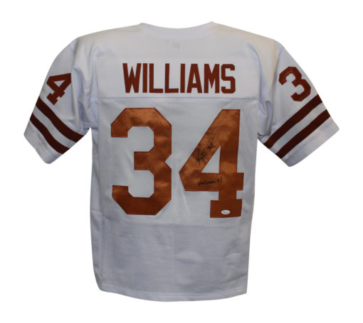 Ricky Williams Autographed College Style White XL Jersey Heisman JSA 26751