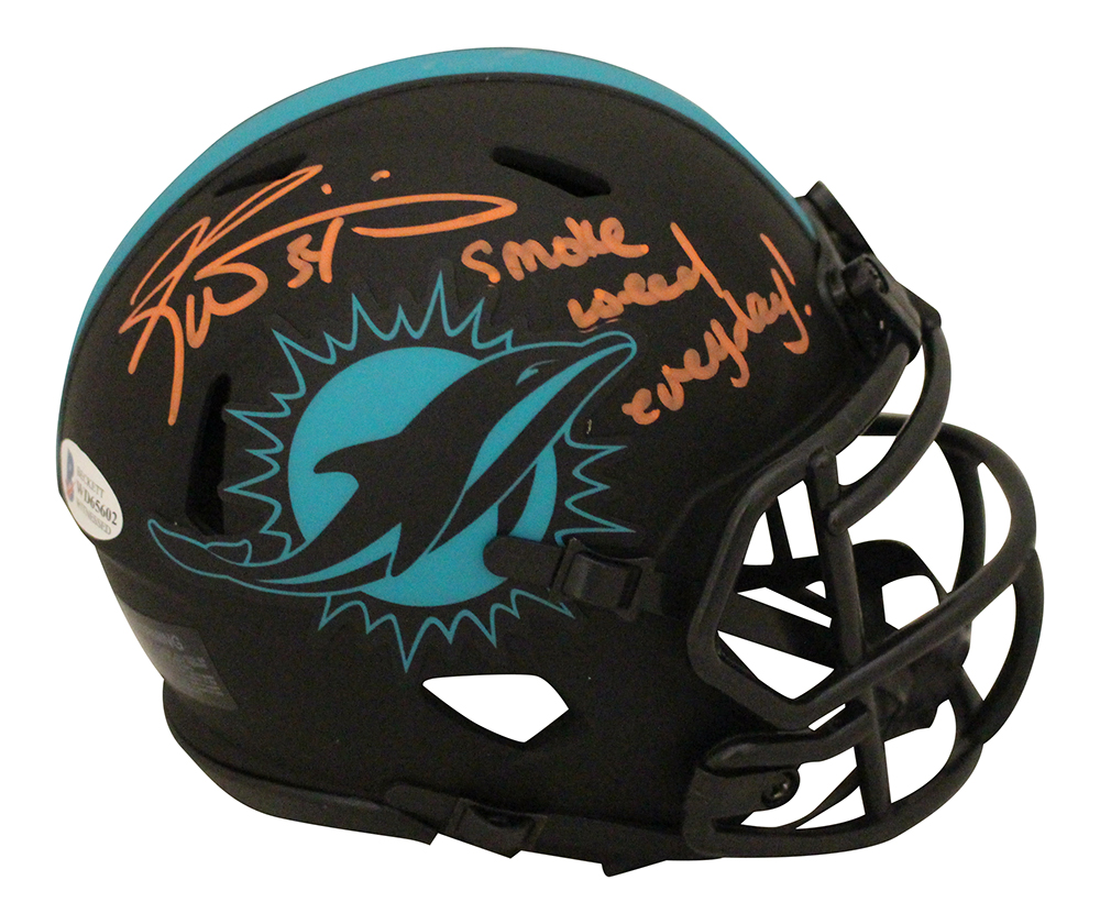 Ricky Williams Autographed Miami Dolphins Eclipse Mini Helmet SWED BAS 31380