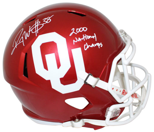 Roy Williams Autographed Oklahoma Sooners Speed Replica Helmet Champs JSA 25028