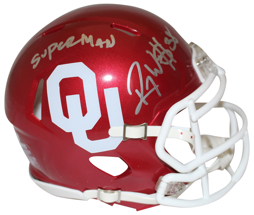 Roy Williams Signed Oklahoma Sooners Speed Mini Helmet Superman BAS