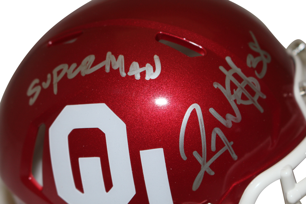 Roy Williams Signed Oklahoma Sooners Speed Mini Helmet Superman BAS