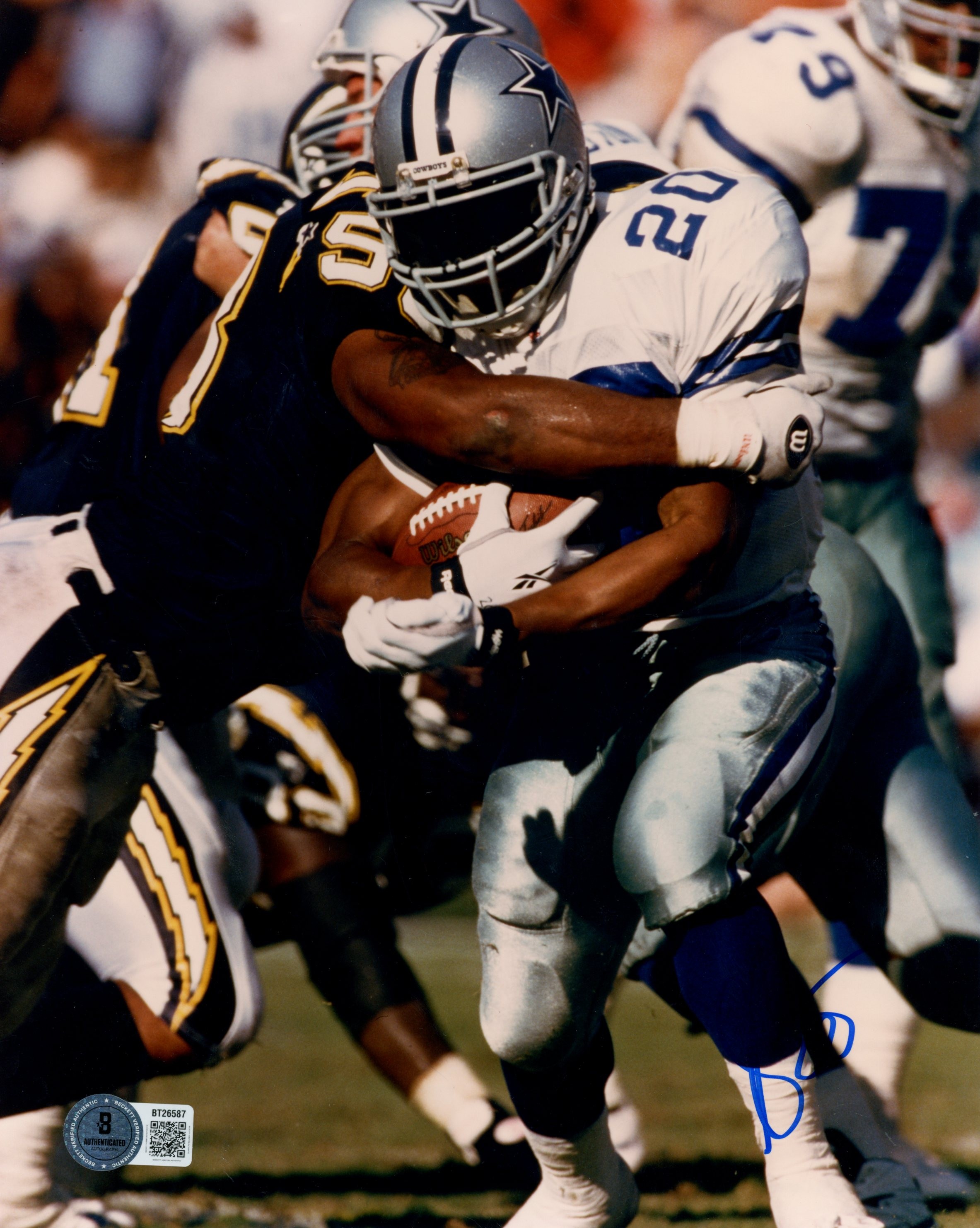 Sherman Williams Autographed Dallas Cowboys 8x10 Photo vs Chargers Beckett 56764