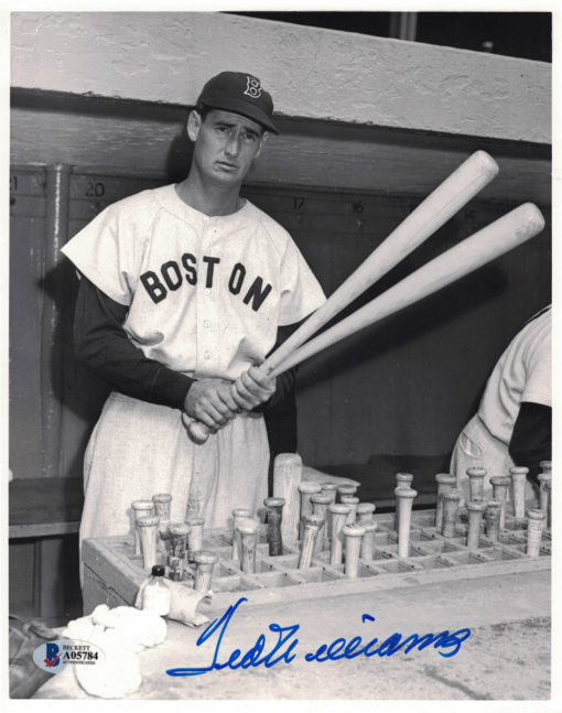 Ted Williams Autographed Boston Red Sox 8x10 Photo Grade 10 Auto BAS 25082