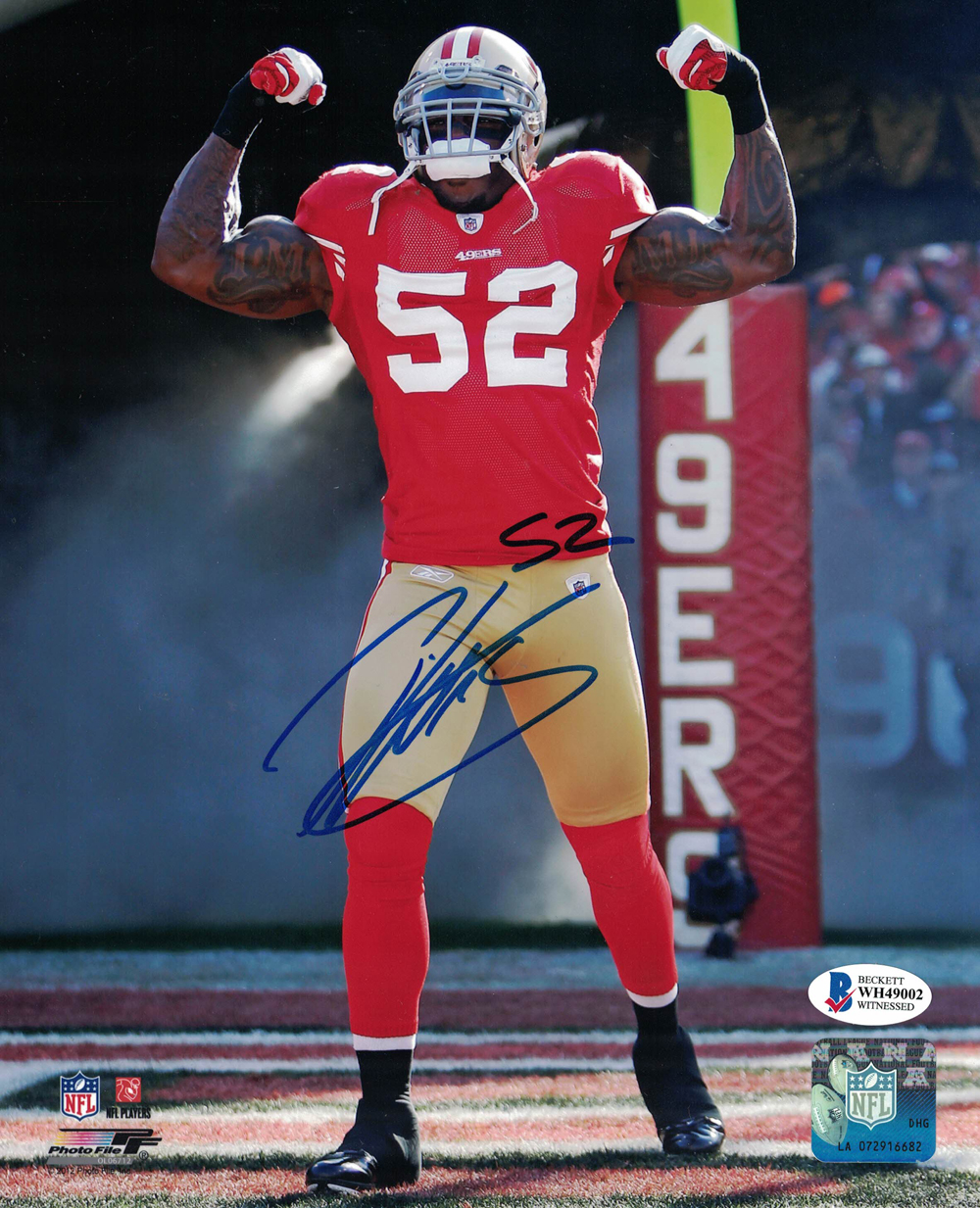Patrick Willis Autographed/Signed San Francisco 49ers 8x10 Photo BAS