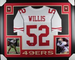 Patrick Willis Autographed Pro Style White XL Framed Jersey 35x43 Beckett 53769