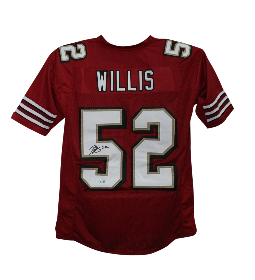 Patrick Willis Autographed/Signed Pro Style Red XL Jersey Beckett BAS