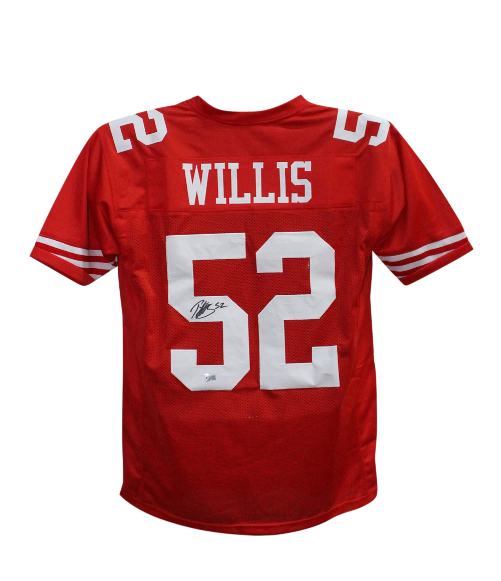 Patrick Willis Autographed/Signed Pro Style Red XL Jersey Beckett BAS
