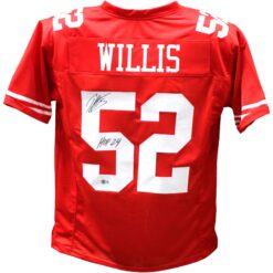 Patrick Willis Autographed/Signed Pro Style Red Jersey HOF Beckett 