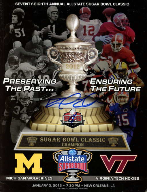 David Wilson Autographed/Signed 2012 Sugar Bowl Program Beckett