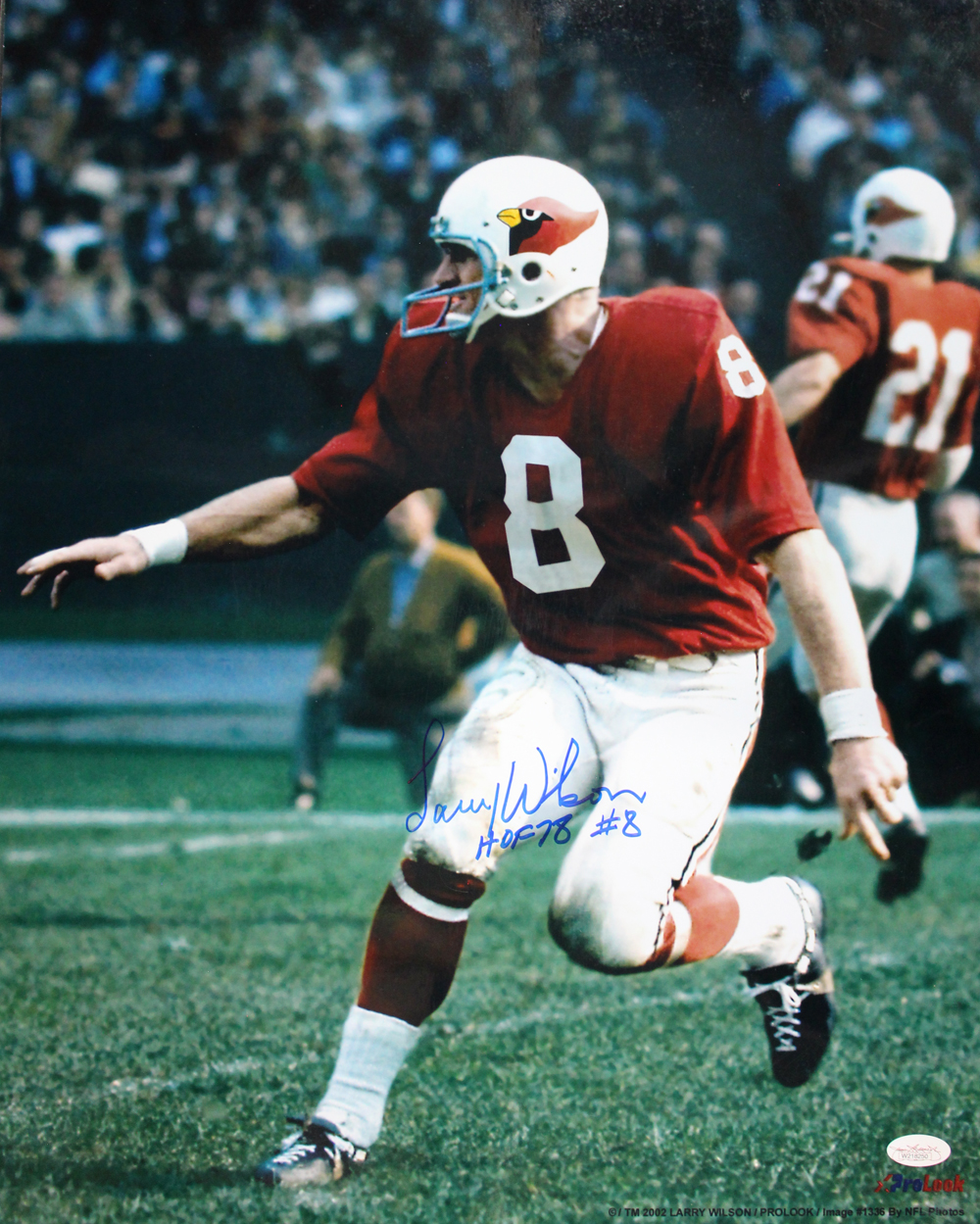 Larry Wilson Autographed/Signed St Louis Cardinals 16x20 Photo HOF JSA