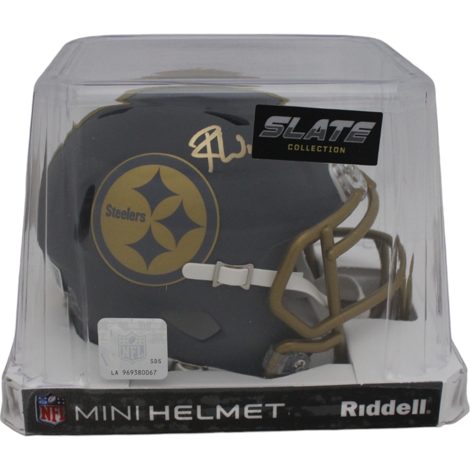 Roman Wilson Autographed Pittsburgh Steelers Slate Mini Helmet Beckett 48131 4 Roman Wilson Autographed Pittsburgh Steelers Slate Mini Helmet Beckett 48131