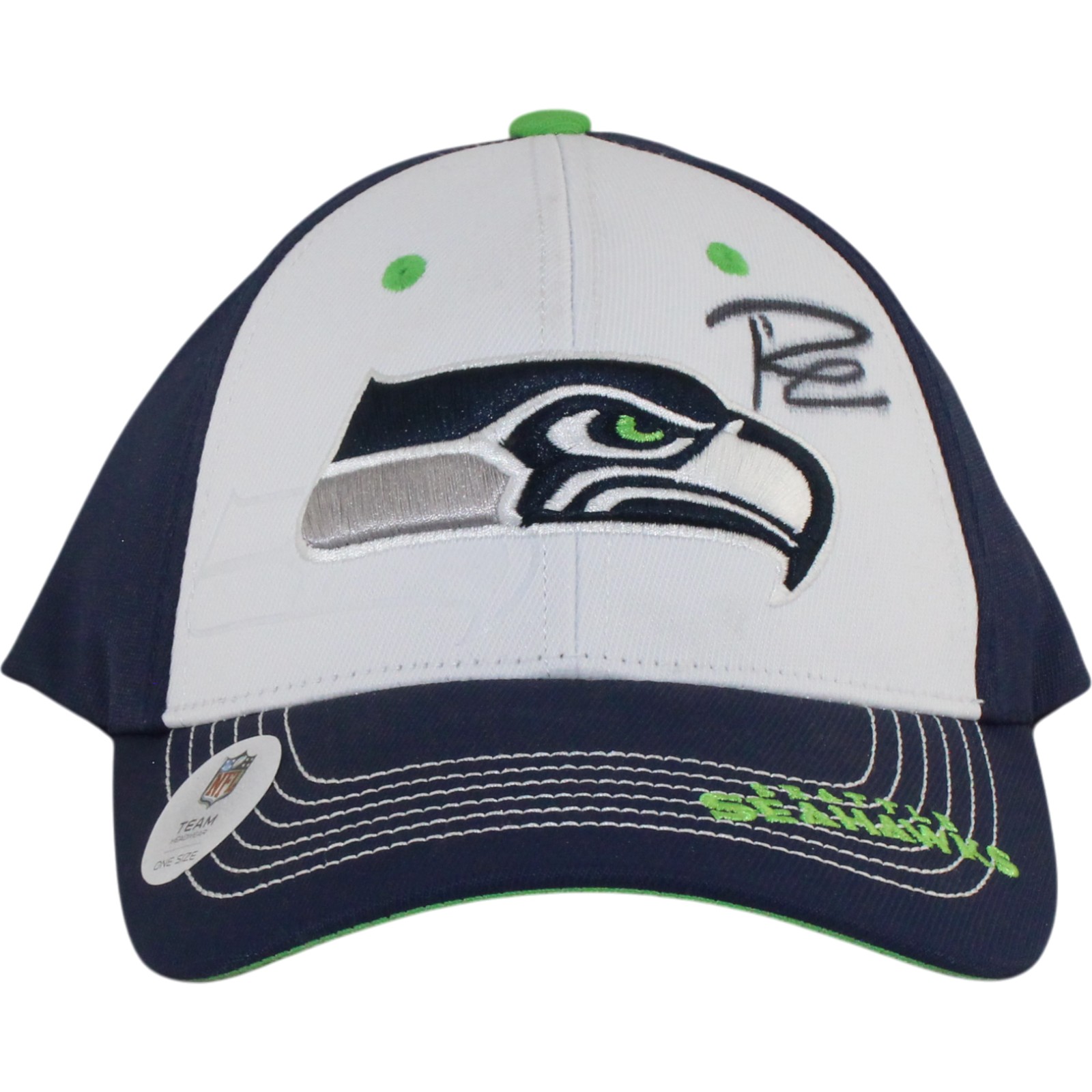 Russell Wilson Autographed/Signed Seattle Seahawks One Size Hat Beckett 55000