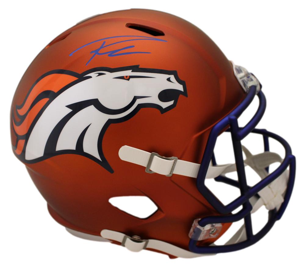 Russell Wilson Autographed Denver Broncos Full Size True Blaze Helmet FAN 