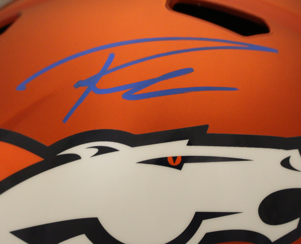 Russell Wilson Autographed Denver Broncos Full Size True Blaze Helmet FAN