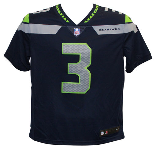 Russell Wilson Autographed Seattle Seahawks Nike Large Blue Jersey 12988