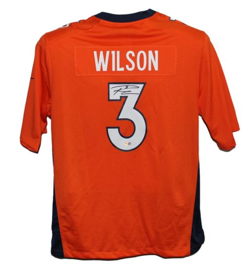 Russell Wilson Signed Denver Broncos Orange Nike XL On Field Jersey FAN