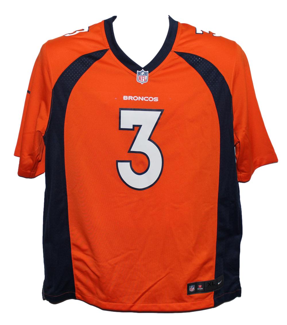 DenverAutographs Russell Wilson Signed Denver Broncos Orange Nike XL on Field Jersey Fan