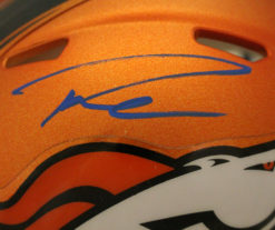 Russell Wilson Autographed Denver Broncos Blaze Mini Helmet FAN