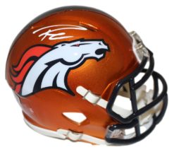 Russell Wilson Autographed Denver Broncos Flash Mini Helmet FAN