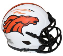 Russell Wilson Autographed Denver Broncos Lunar Mini Helmet FAN