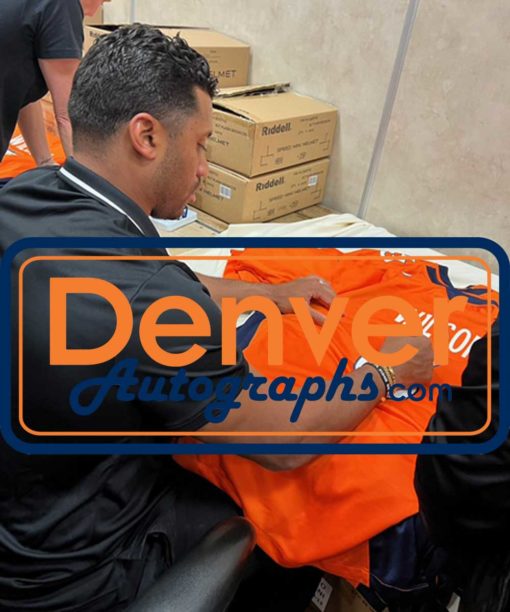 Russell Wilson Signed Denver Broncos Orange Nike XL On Field Jersey FAN