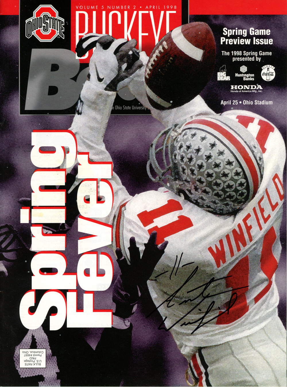 Antoine Winfield Signed Ohio St 4/25/1998 Spring Game Magazine Beckett