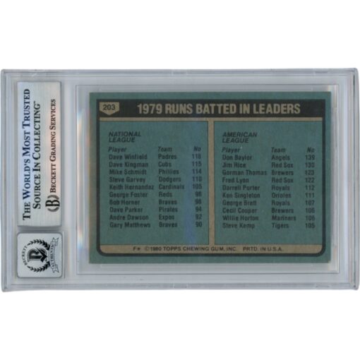 Dave Winfield Don Baylor Autographed 80 Topps #203 Card Slab Beckett 49894