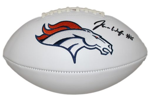 Juwann Winfree Autographed/Signed Denver Broncos Logo Football 24296