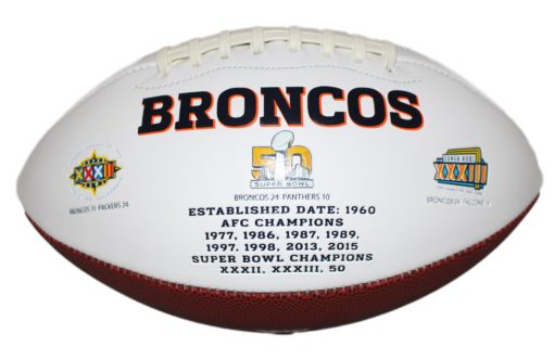 Juwann Winfree Autographed/Signed Denver Broncos Logo Football 24296