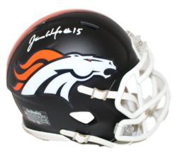 Juwann Winfree Autographed/Signed Denver Broncos Black Matte Mini Helmet 24299