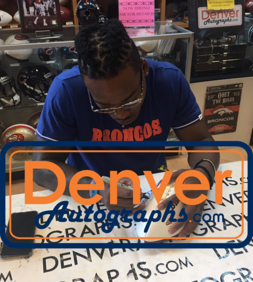 Juwann Winfree Autographed/Signed Denver Broncos Logo Football 24296