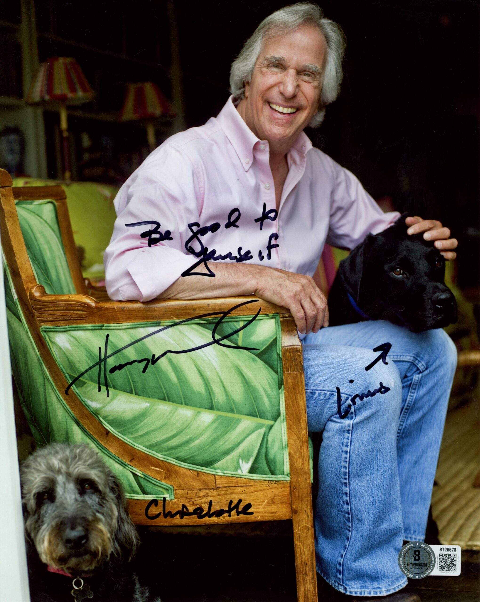 Henry Winkler Emmy Award Winner Autographed/Signed 8x10 Photo Beckett 56661