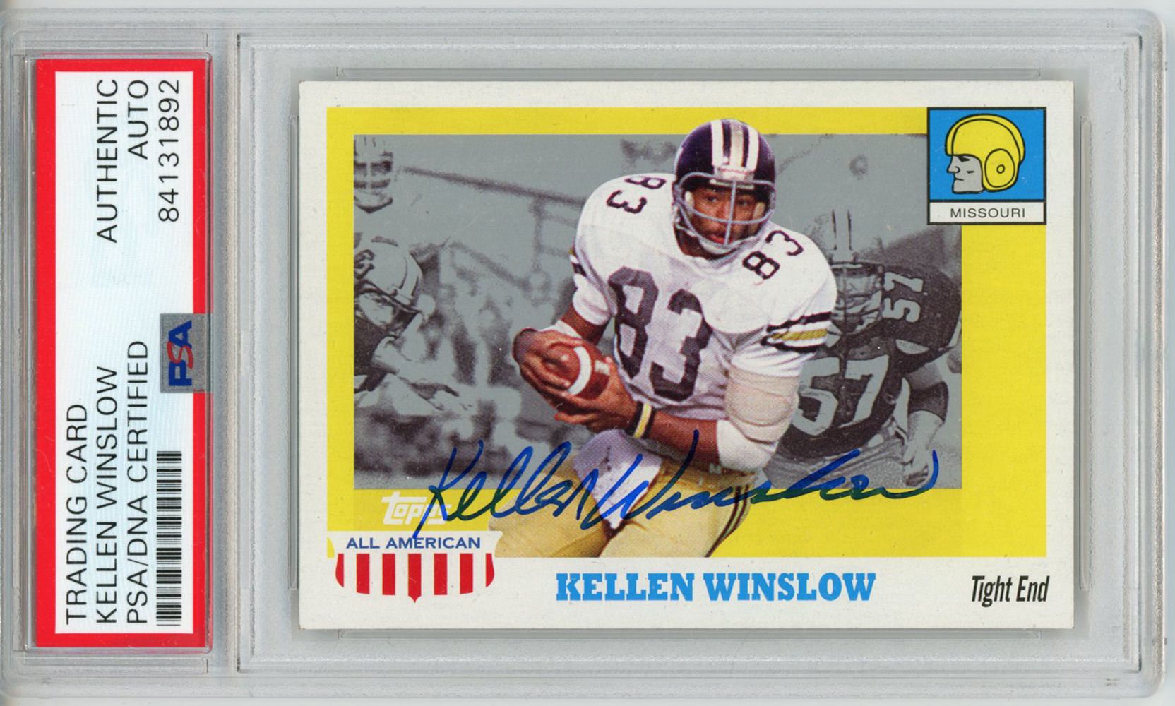 Kellen Winslow Autographed 2005 Topps All American Trading Card PSA Slab 32581