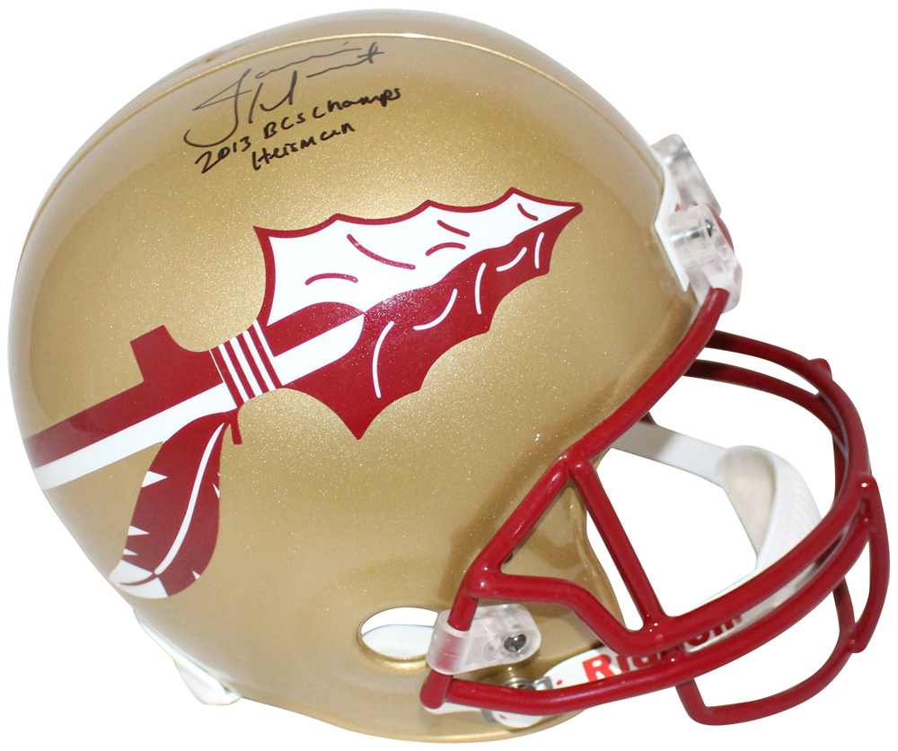 Jameis Winston Signed Florida State Seminoles F/S Helmet 2 Insc Beckett