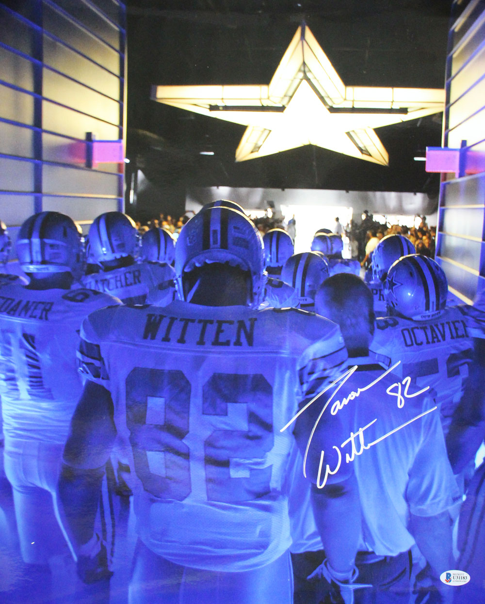 Jason Witten Autographed/Signed Dallas Cowboys 16x20 Photo BAS 29298