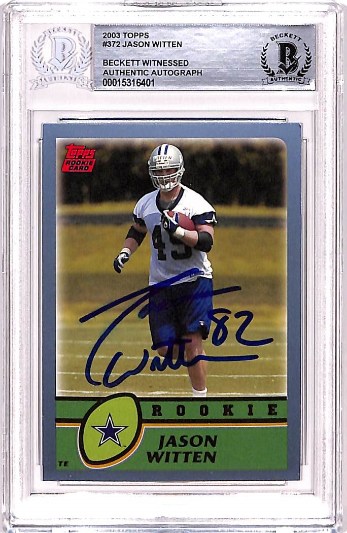 Jason Witten Autographed/Signed 2003 Topps #372 Trading Card Auto BAS