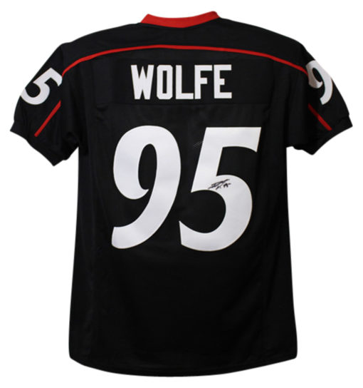 Derek Wolfe Autographed/Signed Cincinnati Bearcats Black XL Jersey 13897