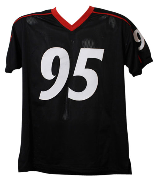 Derek Wolfe Autographed/Signed Cincinnati Bearcats Black XL Jersey 13897