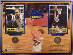 John Wooden Bill Walton Autographed UCLA Bruins 12x16 Display Coin Beckett 56397