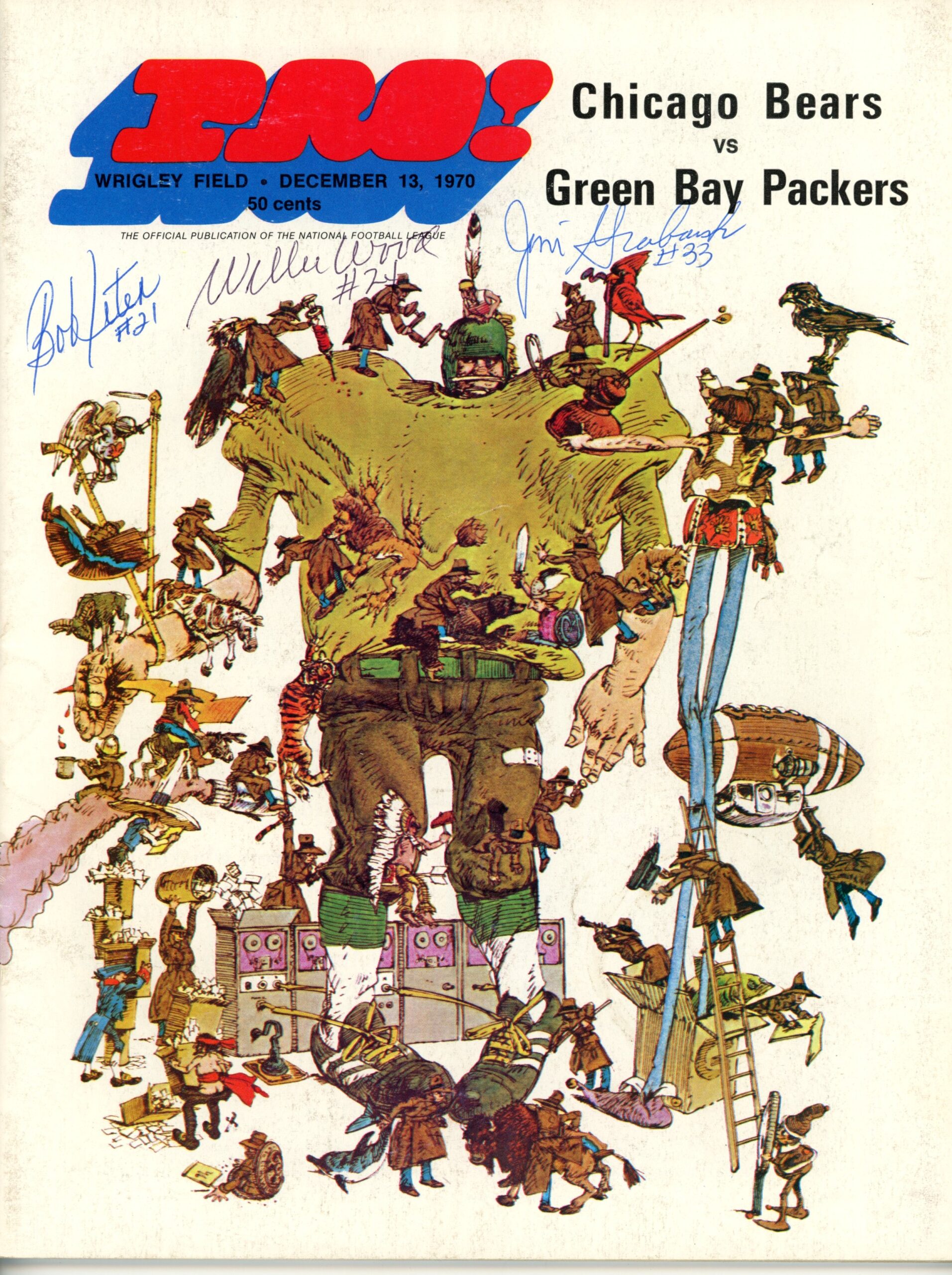 Willie Wood Bob Jeter Jim Grabowski Signed Green Bay Packers Magazine JSA 55073