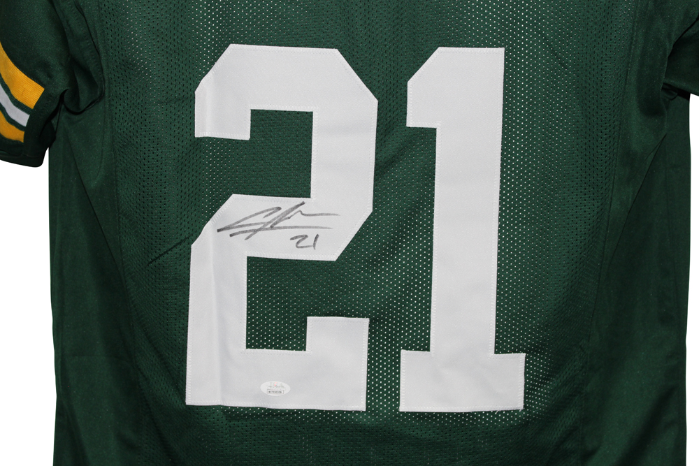 Charles Woodson Autographed/Signed Pro Style Green XL Jersey JSA 28139