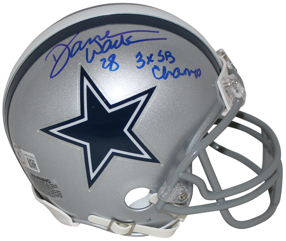 Darren Woodson Autographed Dallas Cowboys Mini Helmet 3x Champs BAS