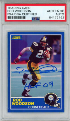 Rod Woodson Autographed 1989 Score #78 Rookie Card HOF PSA Slab